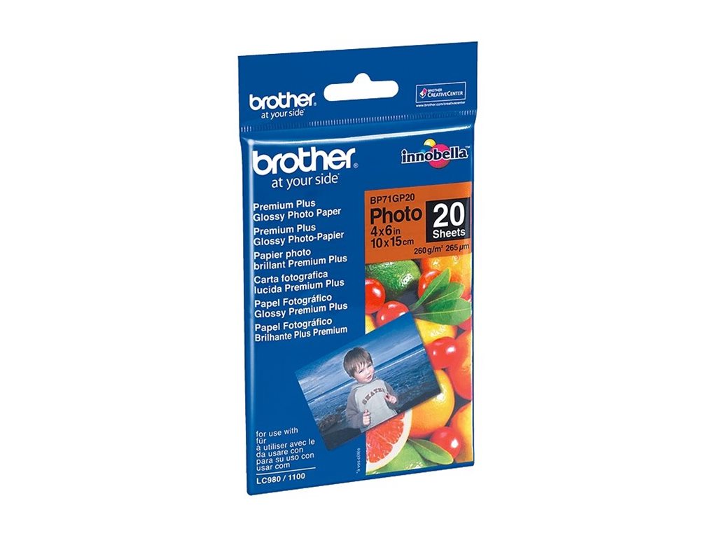 BROTHER BP71GP20 Fotopapier A6 Vorderansicht