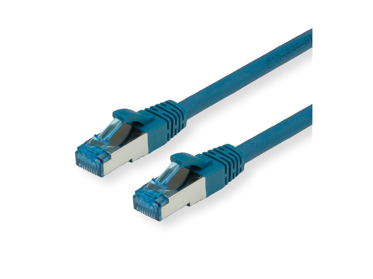 VALUE Patchkabel Kat.6A Class EA S/FTP PiMF LSOH blau 0,15m - Vorderansicht