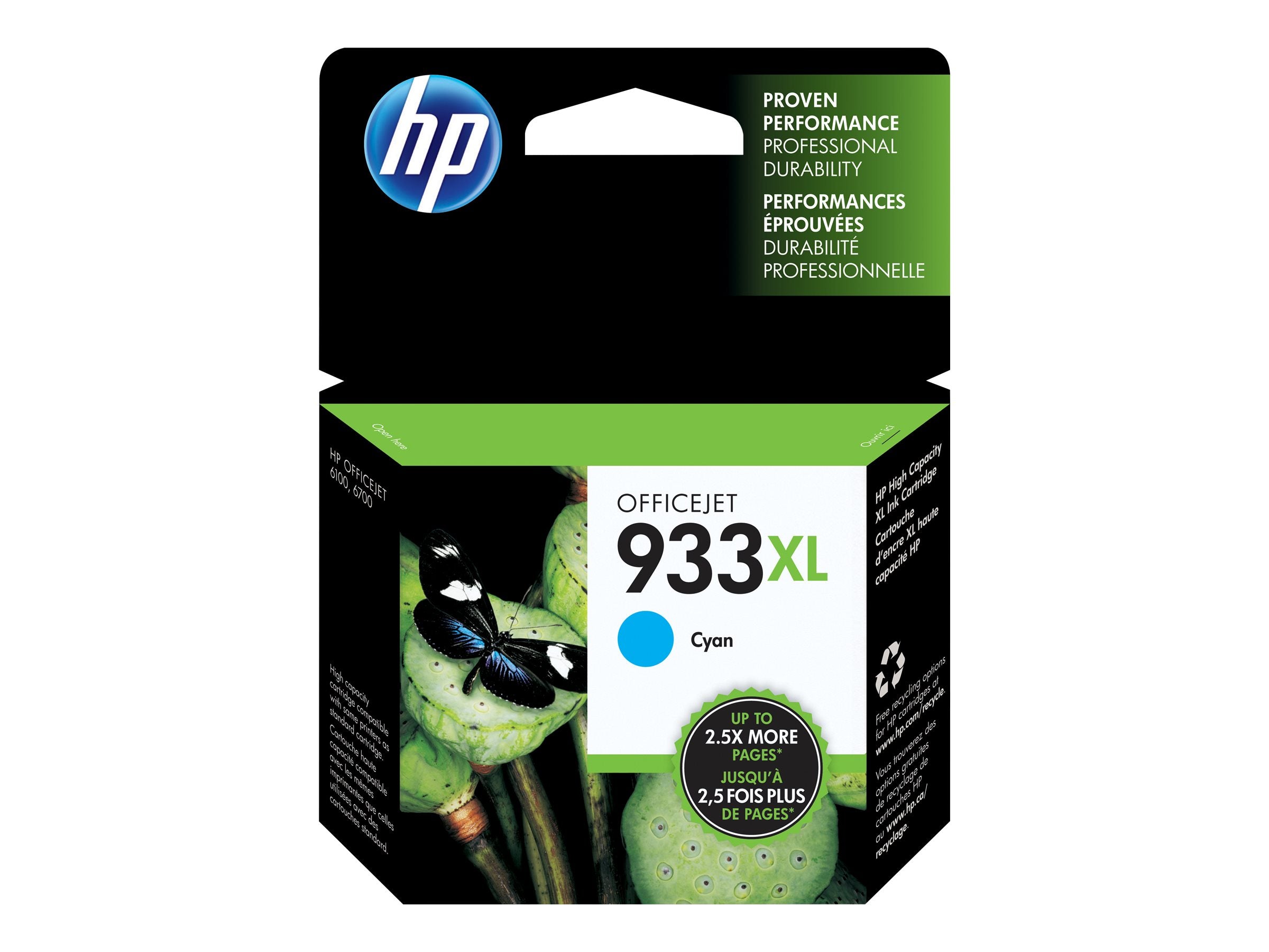HP 933XL original Tintenpatrone CN054AE BGX cyan Vorderansicht