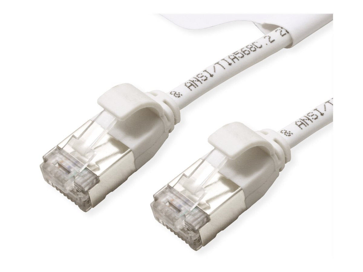 ROLINE GREEN U/FTP Patchkabel Kat.6A Class EA LSOH slim weiss 2m - Verpackung