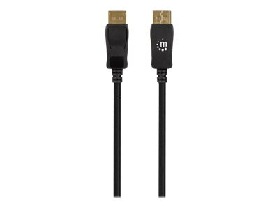 MANHATTAN 8K60Hz DisplayPort 1.4 Kabel Stecker auf Stecker 3m HDR vergoldete Kontakte Rastnase und geflochtene Ummantelung schwarz