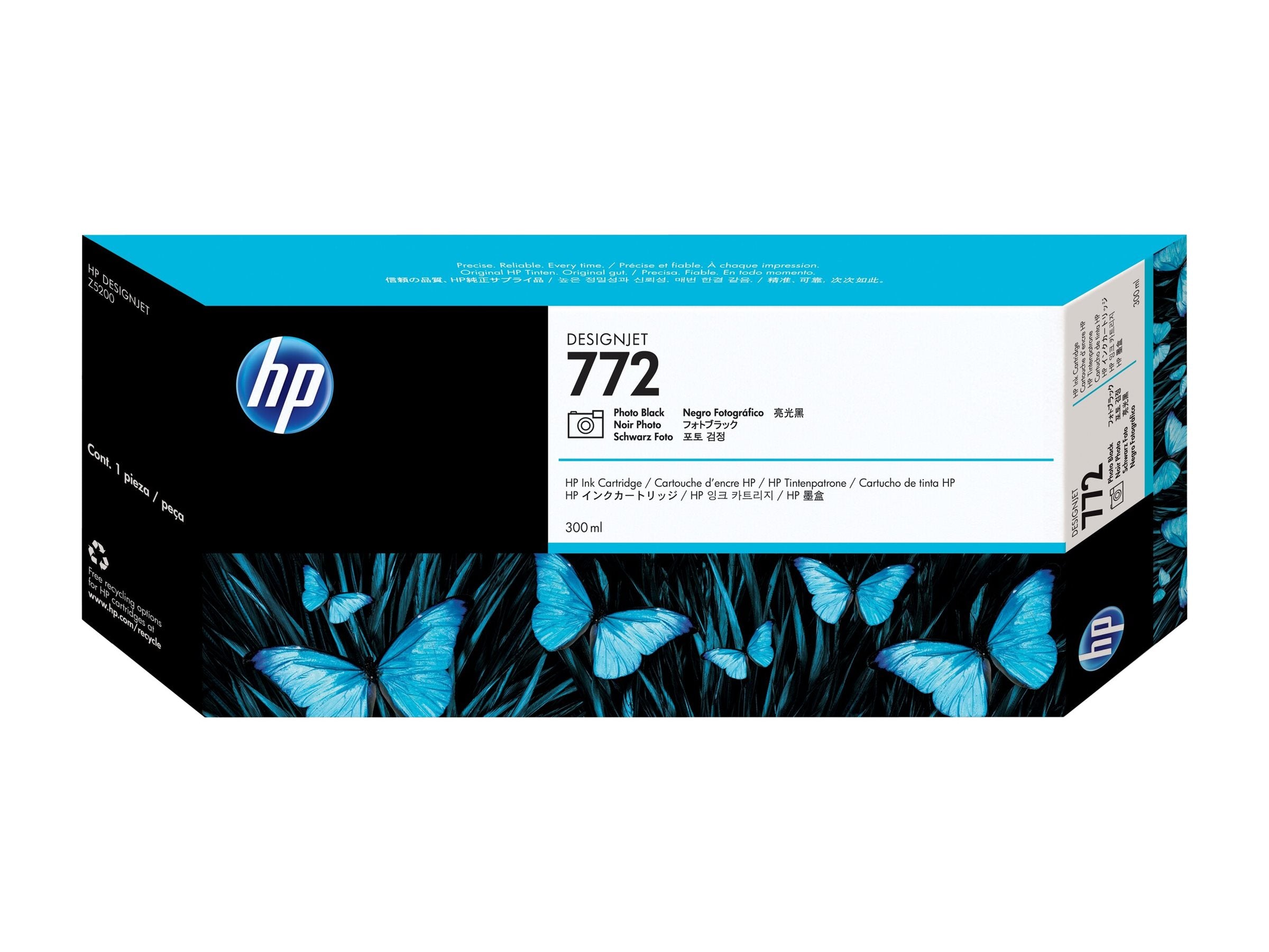 HP 772 original Tintenpatrone CN633A photo schwarz Vorderansicht