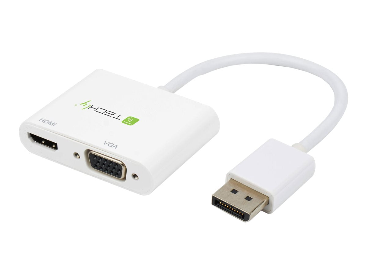 TECHLY Adapter DisplayPort 1.2 auf HDMI/VGA 4K 150mm - Vorderansicht