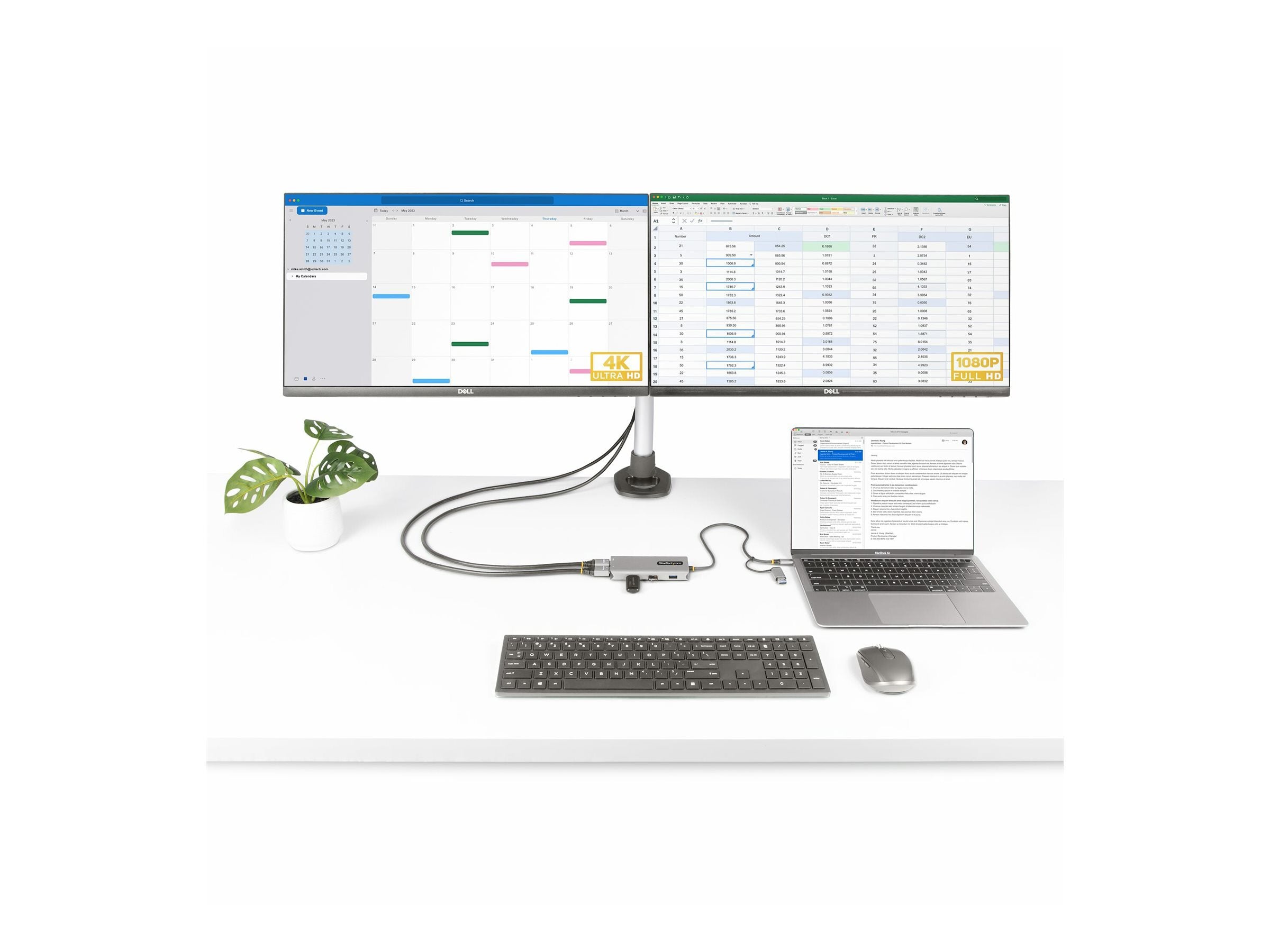 Vorderansicht des STARTECH.COM USB-C and USB-A Multiport Adapter
