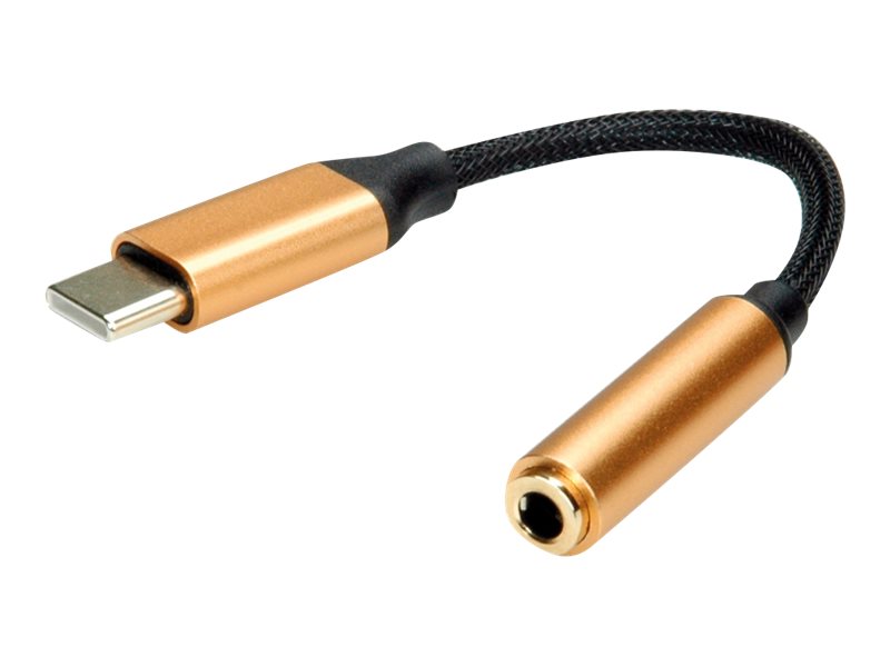 ROLINE GOLD Adapter USB Typ C - 3,5mm Audio ST/BU 0,13m Detailansicht
