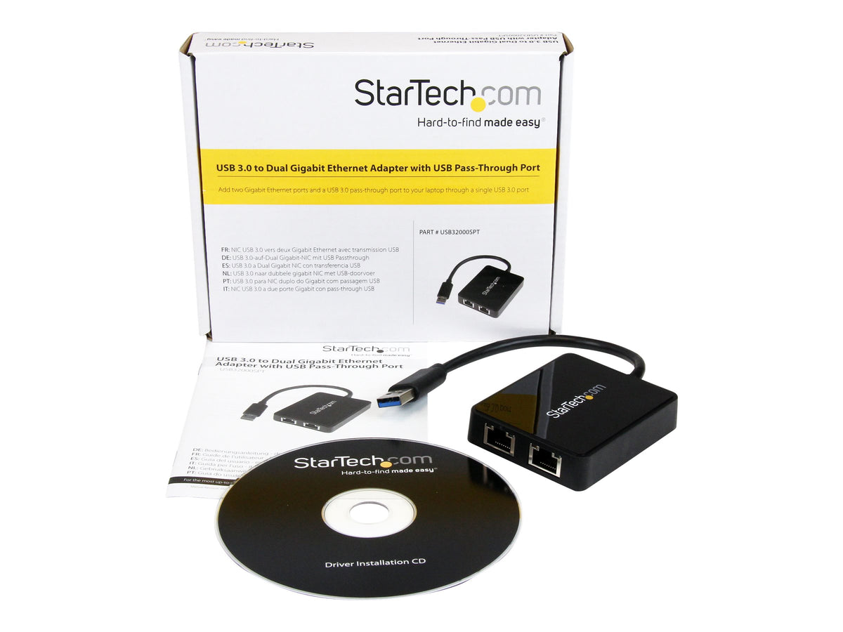 STARTECH.COM USB32000SPT USB 3.0 Dual Gigabit LAN Adapter Anschlussansicht
