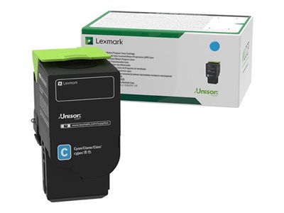 LEXMARK 78C1XC0 Ruckgabe-Tonerkassette Cyan - Vorderansicht