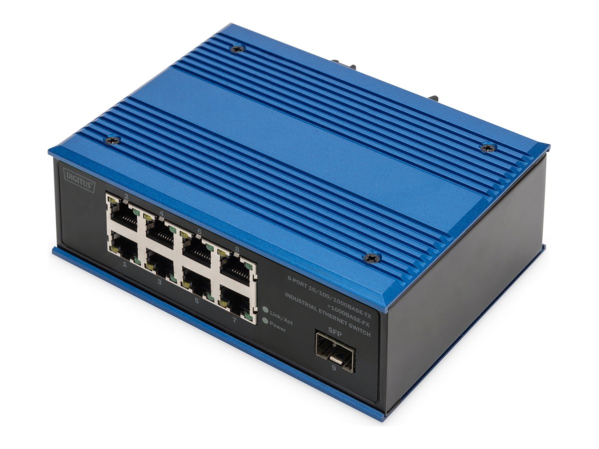 DIGITUS Industrial 8+1 Port Gigabit Ethernet Switch Vorderansicht