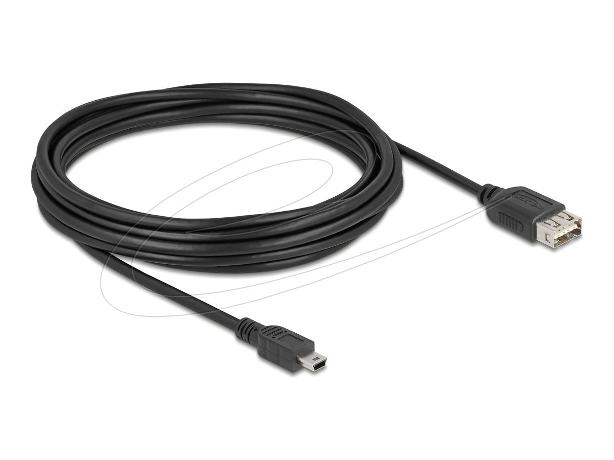 DELOCK USB 2.0 Kabel USB Typ Mini-B Stecker zu EASY USB Typ-A Buchse 5m - Vorderansicht