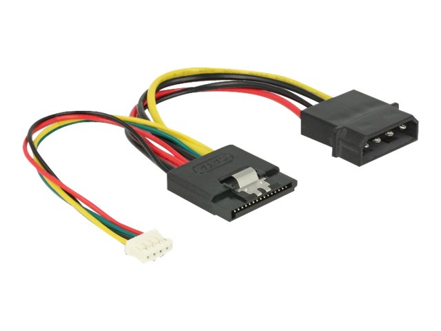 DELOCK Stromkabel SATA 15 Pin Buchse > Molex 4 Pin Stecker - Vorderansicht