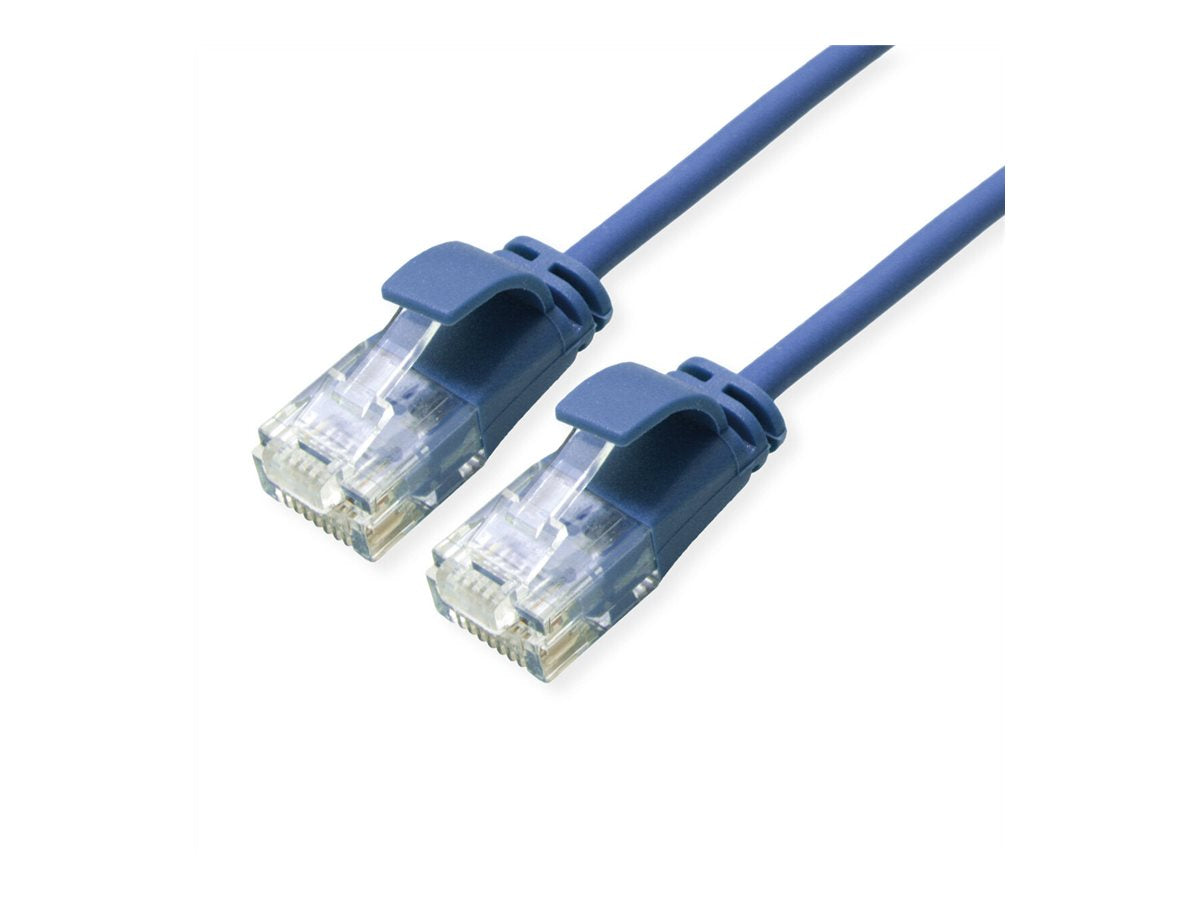 ROLINE GREEN UTP Patchkabel Kat.6A Class EA LSOH slim blau 1,5m - Vorderansicht