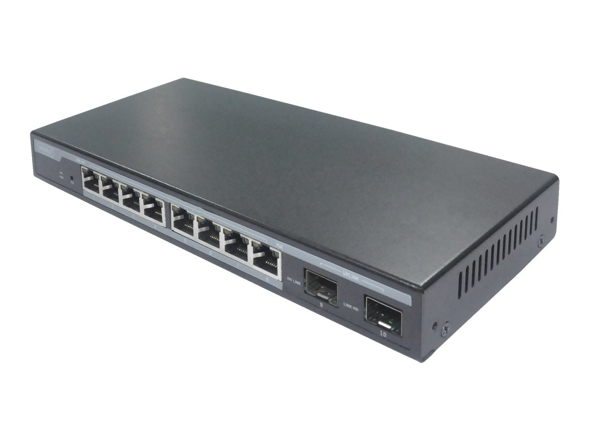 DIGITUS L2 managed 8-Port Gigabit PoE Switch Vorderansicht