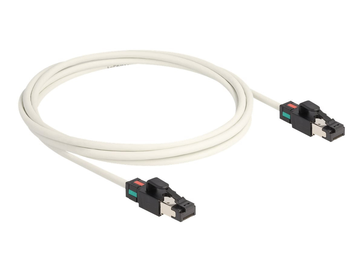 DELOCK Netzwerkkabel RJ45 Stecker zu Stecker Cat.6A S/FTP 2m weiss - Vorderansicht