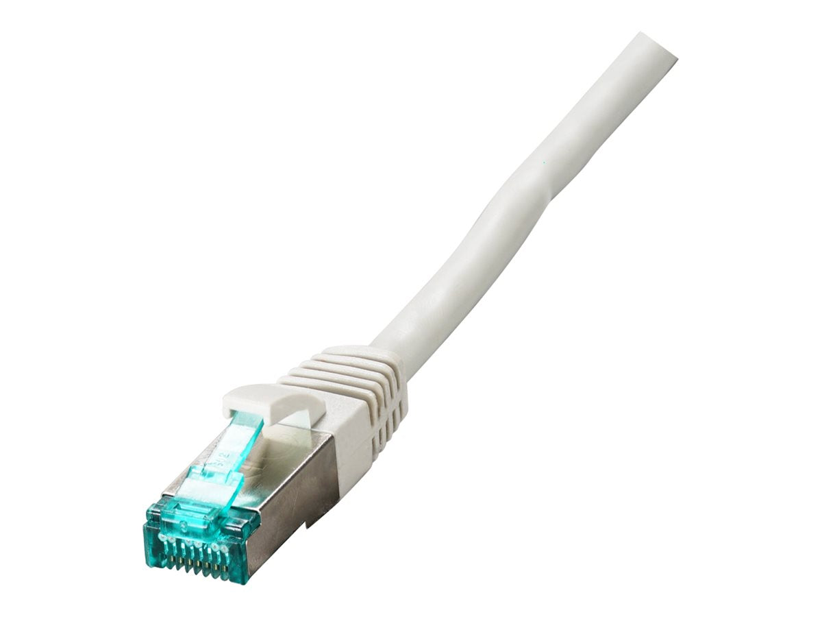 EFB RJ45 Patchkabel S/FTP Cat.6A LSZH einseitig 90 Grad gewinkelt 3m grau - Vorderansicht