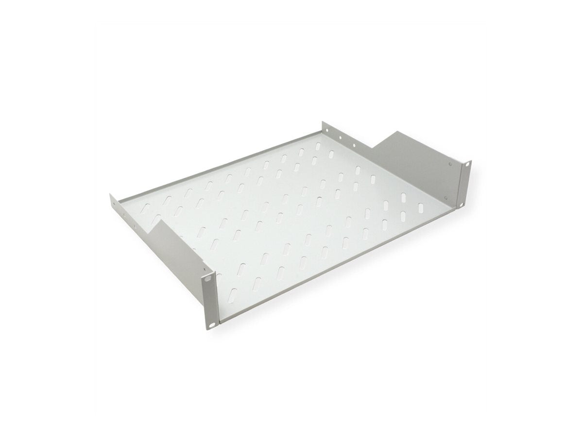 ROLINE Fachboden 48,26cm 19Zoll 2 HE 350 T 25kg Tragkraft grau - Vorderansicht