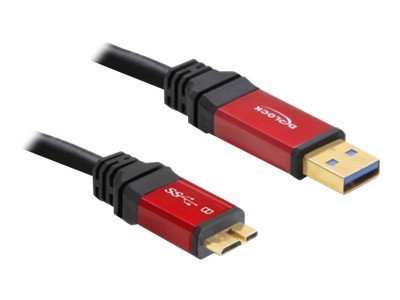 DELOCK Kabel USB 3.0 rot A > micro-B 3.0m Vorderansicht