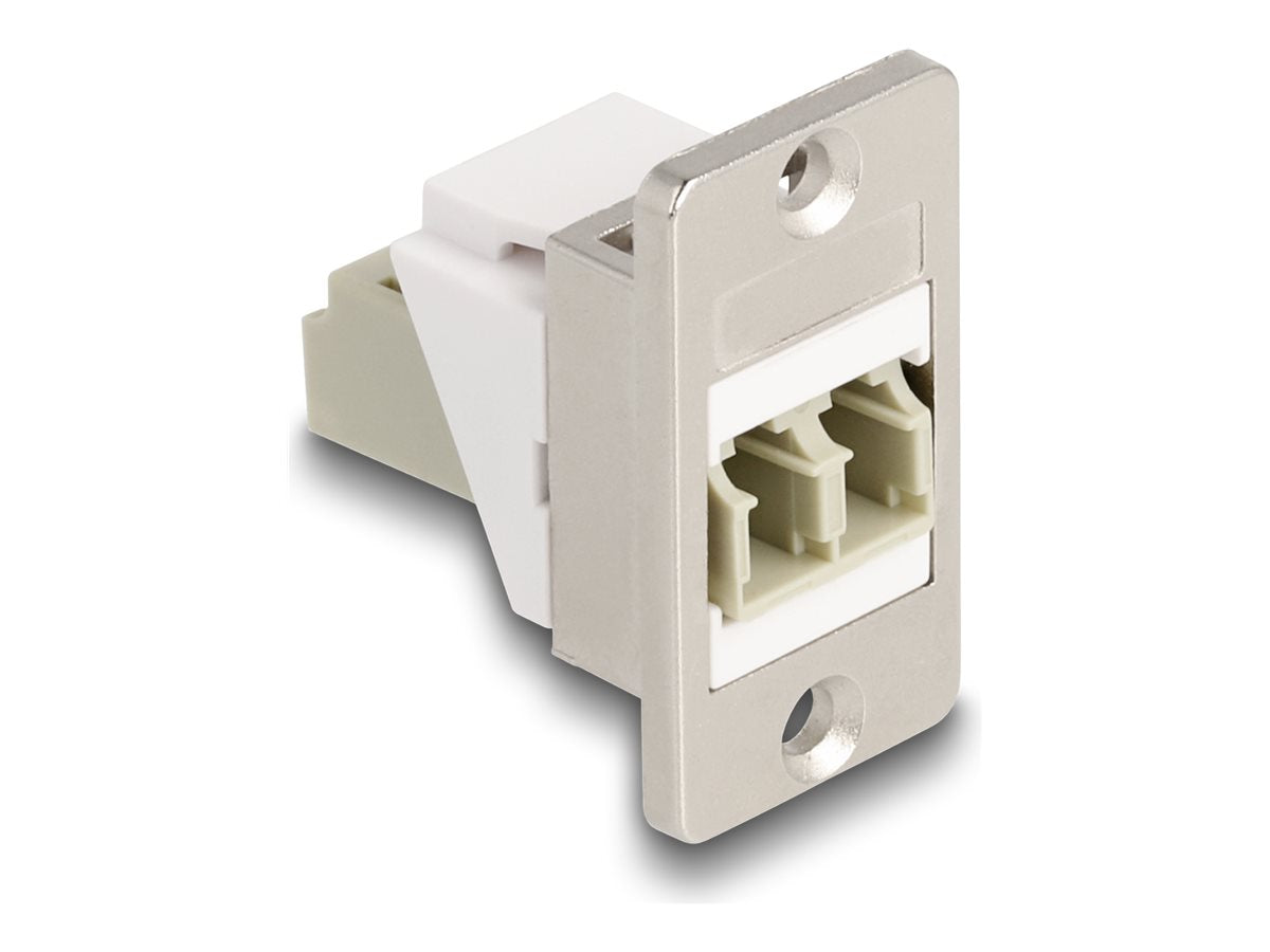 DELOCK Panel Mount Keystone Modul LWL LC Duplex Buchse zu Buchse konisch - Vorderansicht
