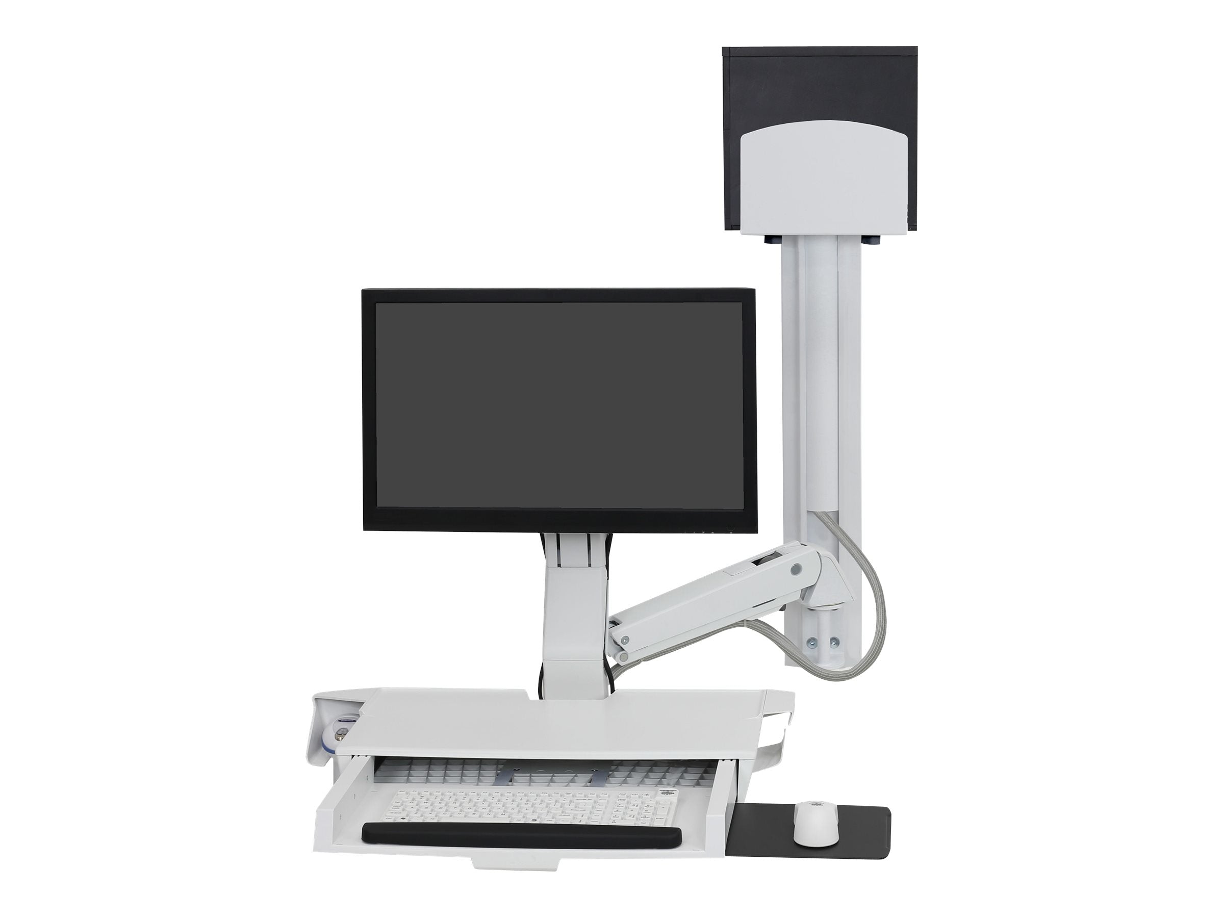 ERGOTRON StyleView® Sit-Stand Combo Ablageflaechen-System weiss fuer LCD bis 61cm 24 Zoll Tastatur max 14