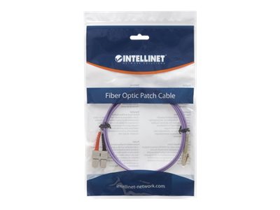 INTELLINET LWL Kabel LC/SC OM4 1m violett Duplex Multimode Verpackung