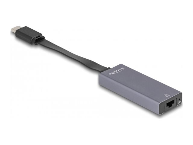 DELOCK USB Type-C Adapter zu 2,5 Gigabit LAN slim - Vorderansicht