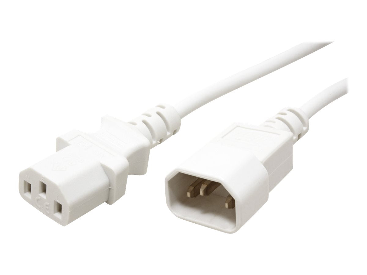 VALUE Apparate-Verbindungskabel IEC 320 C14 - C13 weiss 1,8m Vorderansicht