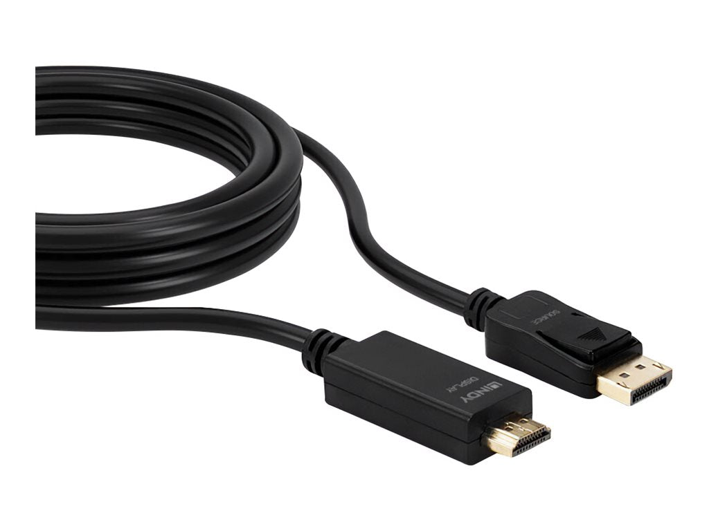 LINDY Kabel DisplayPort/HDMI 4K30 DP: passiv 3m DP Stecker an HDMI Stecker - Anschlussansicht