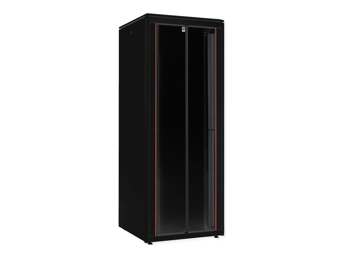ROLINE Netzwerkschrank Pro 48,26cm 19Zoll 47 HE 800x800 BxT Glastür schwarz - Vorderansicht