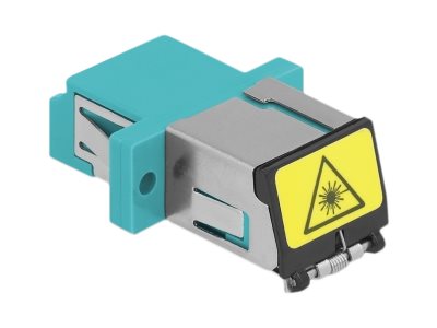 DELOCK LWL Kupplung mit Laserschutzklappe LC Duplex Buchse zu LC Duplex Buchse Multimode aqua