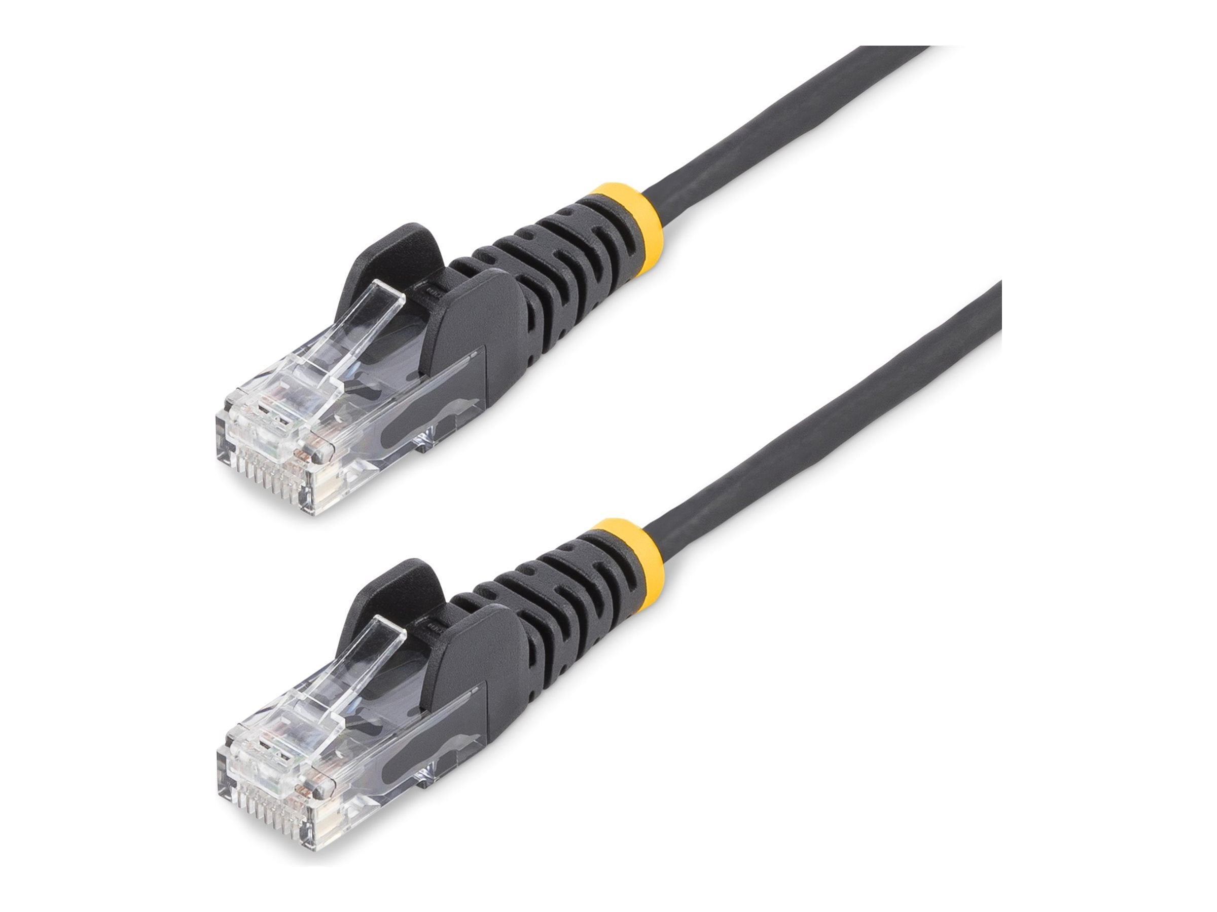 STARTECH.COM 25cm Schwarzes Slim CAT6-Netzwerkkabel 100W PoE Snagless RJ45 LSZH 28AWG Reines Kupfer Patchkabel-Ethernet Kabel