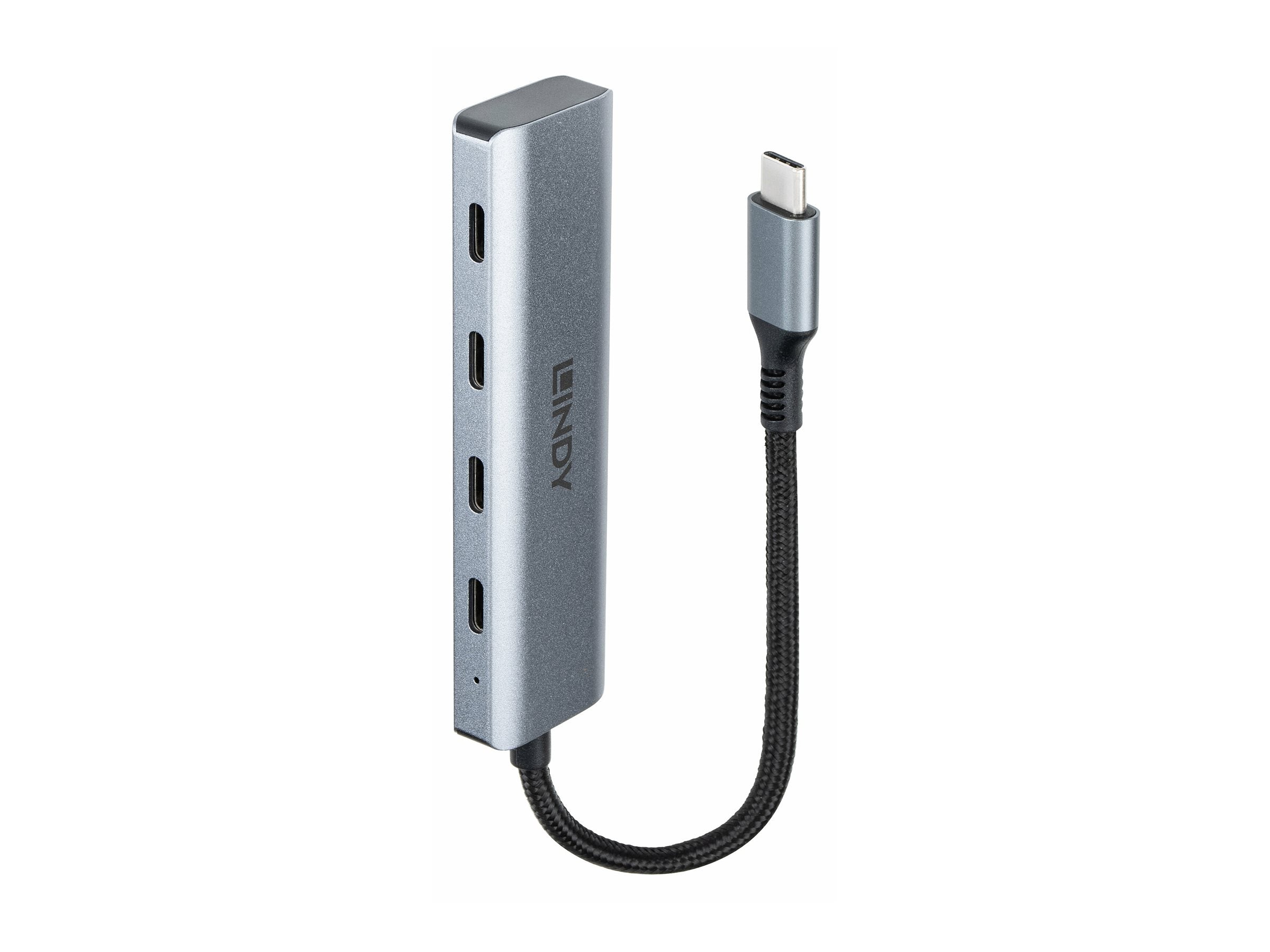 LINDY 4 Port USB 3.2 Gen 2 Typ C Hub Anschlussansicht