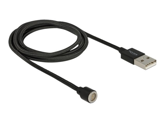 DELOCK Magnetisches USB Daten- und Ladekabel schwarz 1,1m Vorderansicht