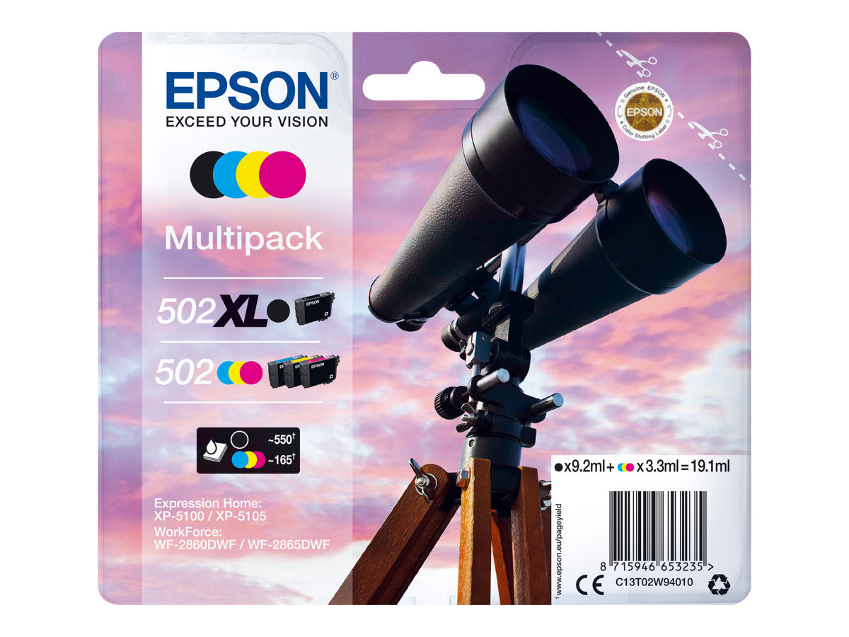 EPSON 1LB Multipack 4-colours 502 XL Black/Std. CMY Vorderansicht