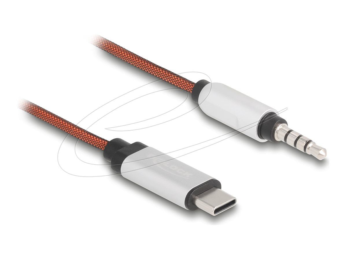DELOCK AUX Kabel USB Type-C Stecker zu Klinkenstecker 3,5mm 4 Pin 1,2m - Vorderansicht