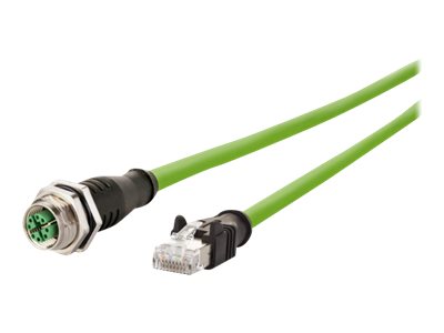 METZ CONNECT Verbindungsleitung M12 BU-RJ45 ST 8-pol X-kodiert gerade-gerade 2m - Vorderansicht