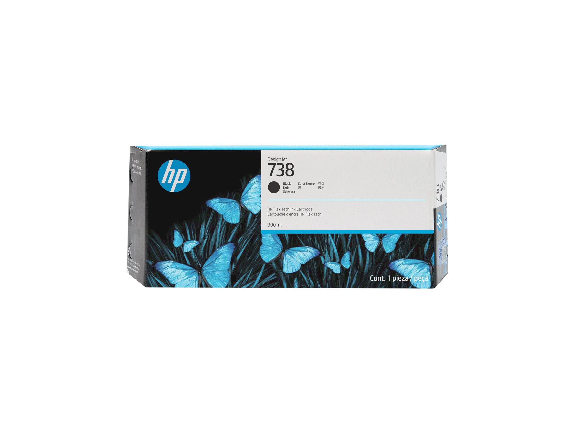 HP 738 300-ml Black DesignJet Ink Cartridge Vorderansicht