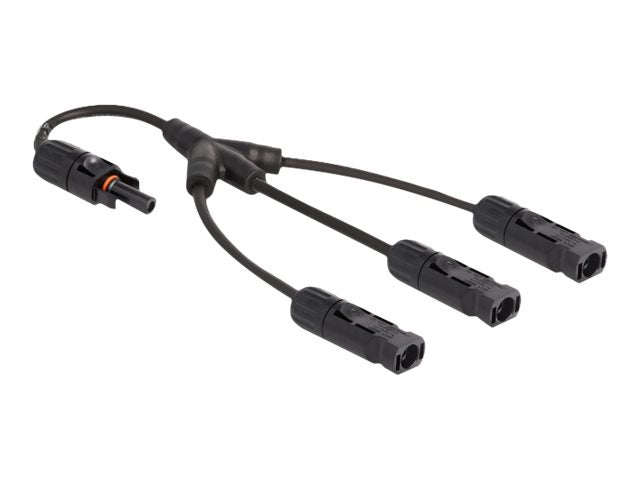 DELOCK DL4 Solar Splitter Kabel 1 x Buchse zu 3 x Stecker 35cm schwarz - Vorderansicht