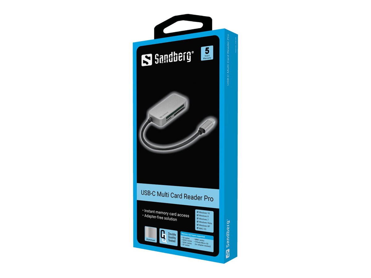 SANDBERG USB-C Multi Card Reader Pro - Anschlussansicht