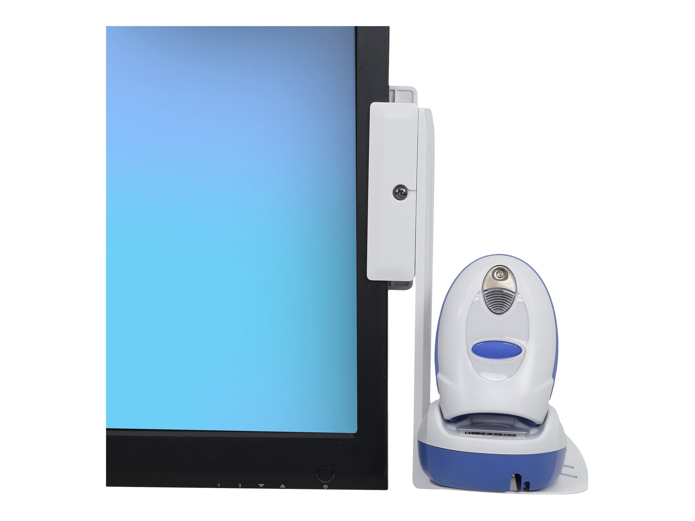 Vorderansicht des ERGOTRON Scanner-Regals VESA-Anschluss 100x100mm 75x75mm weiss