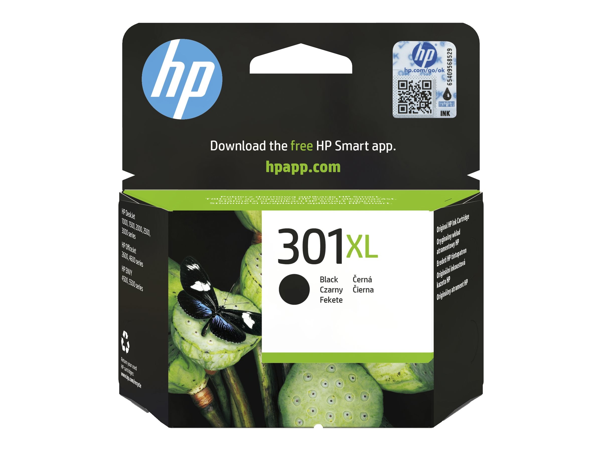 HP 301XL original Tintenpatrone CH563EE UUS schwarz hohe Ergiebigkeit Vorderansicht