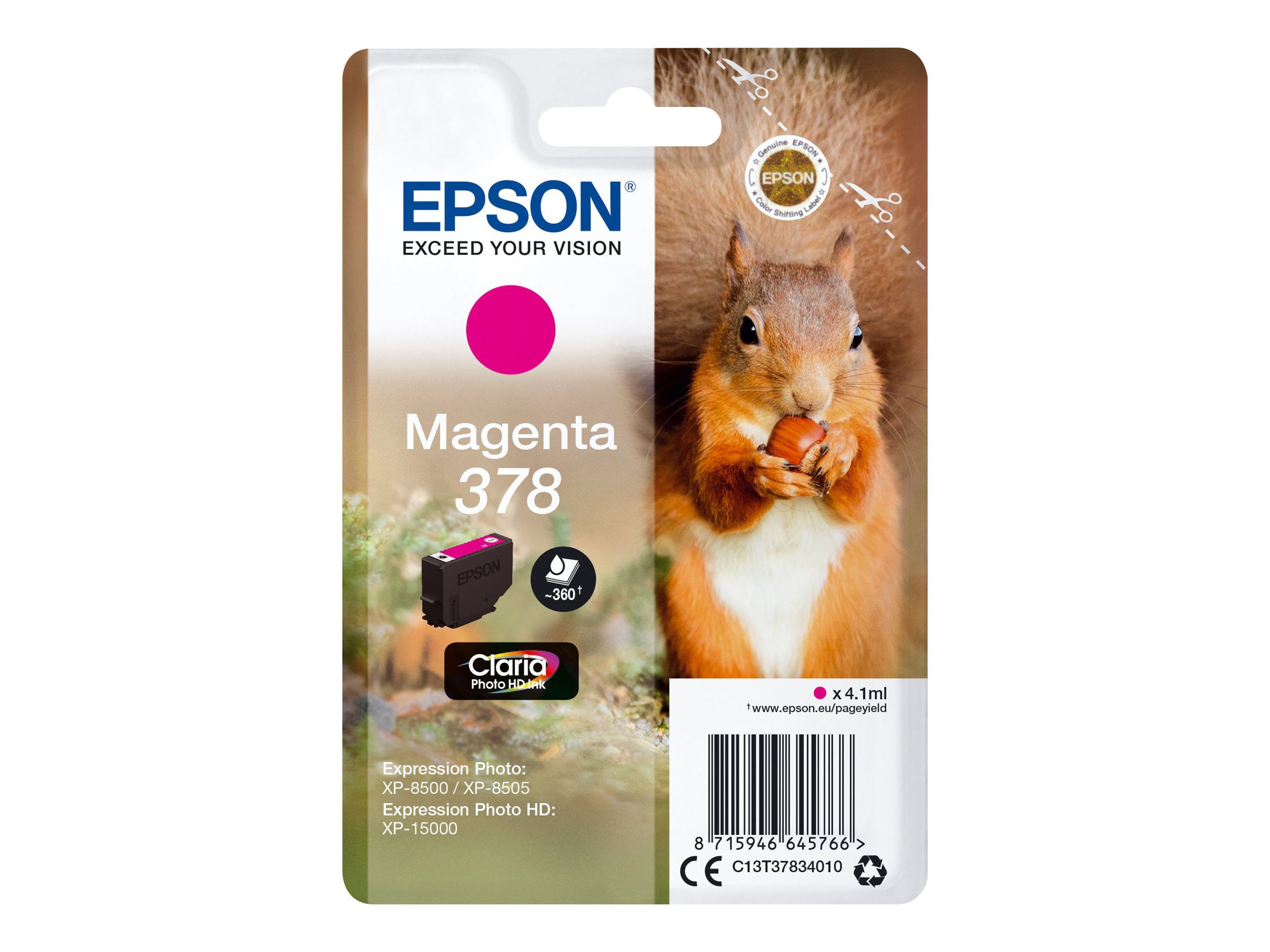 EPSON 4LB Singlepack Magenta 378 Tintenpatrone Vorderansicht