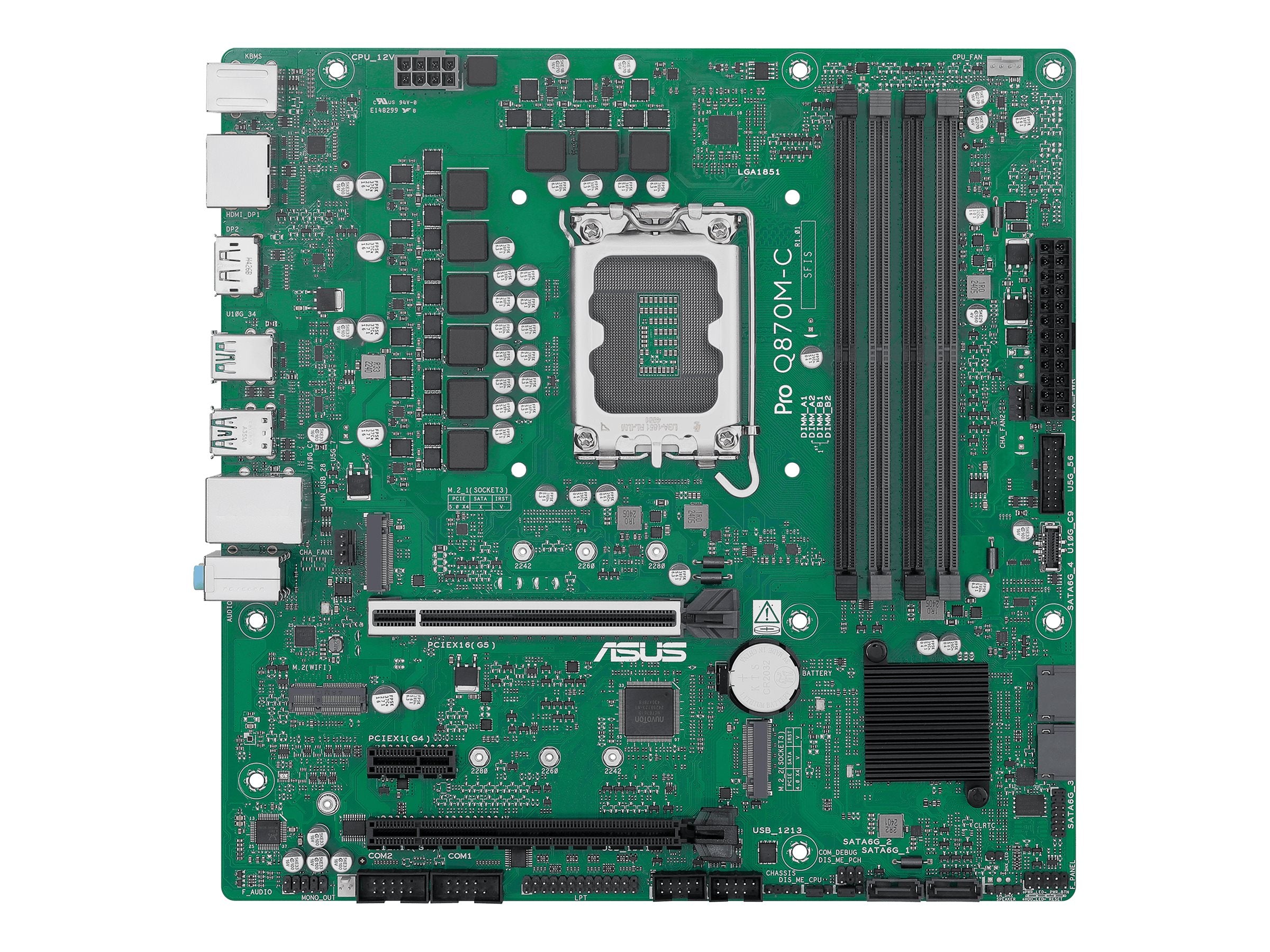 ASUS Q870 LGA1851 DDR5 Micro-ATX motherboard Vorderansicht
