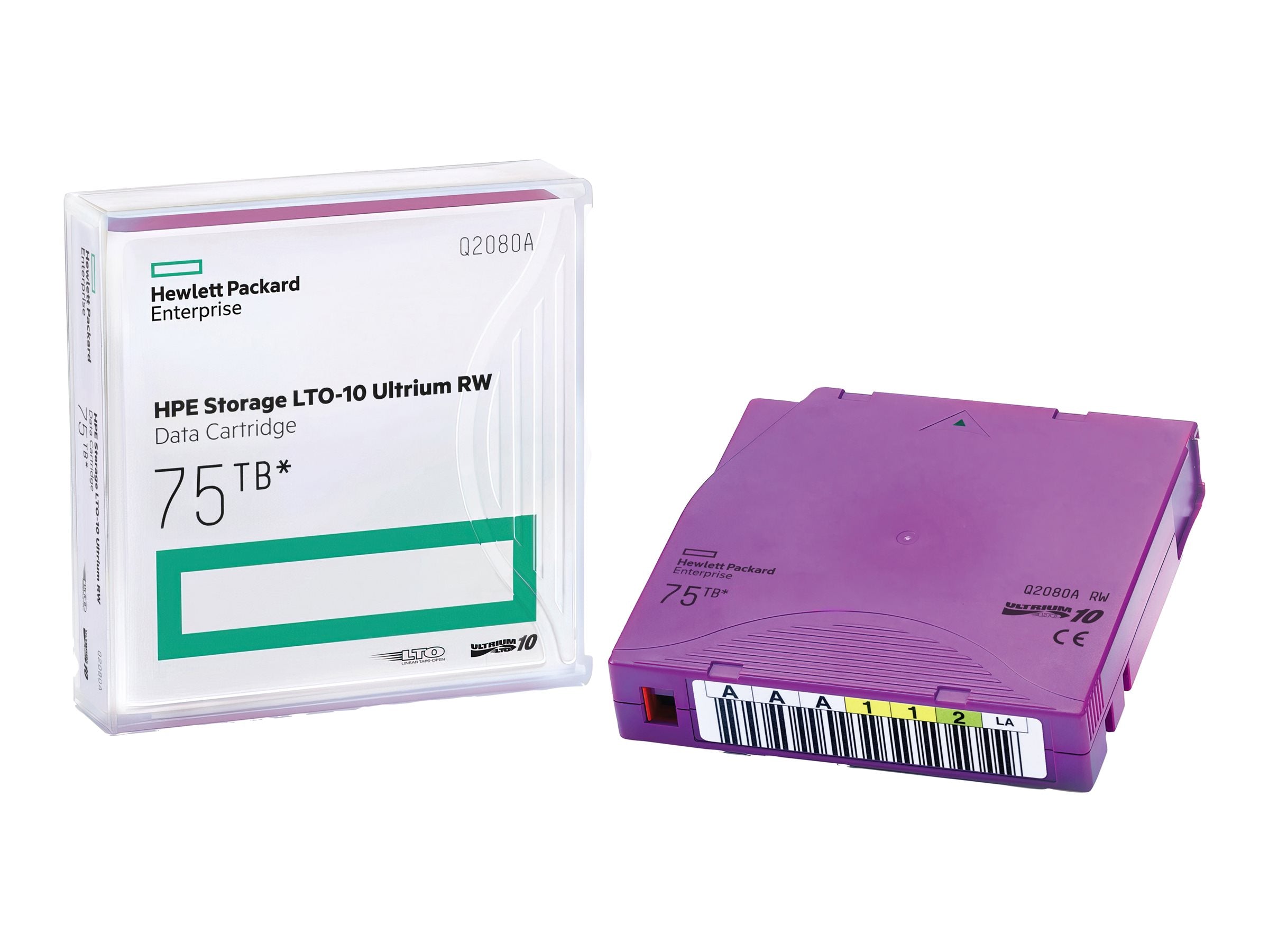 HPE Storage LTO-10 Ultrium 75TB RW Non Custom Labeled 20 Data Cartridges with Cases