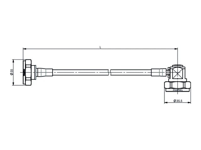 PUC TELEGÄRTNER 7-16 Jumper Kabel 1/4z IP67 L 2.0 m. m-m90 G20 1/4z flex - JMPR/2002L 7-16 auf 7-16 Jumper Kabel 1/4z IP67 Stecker