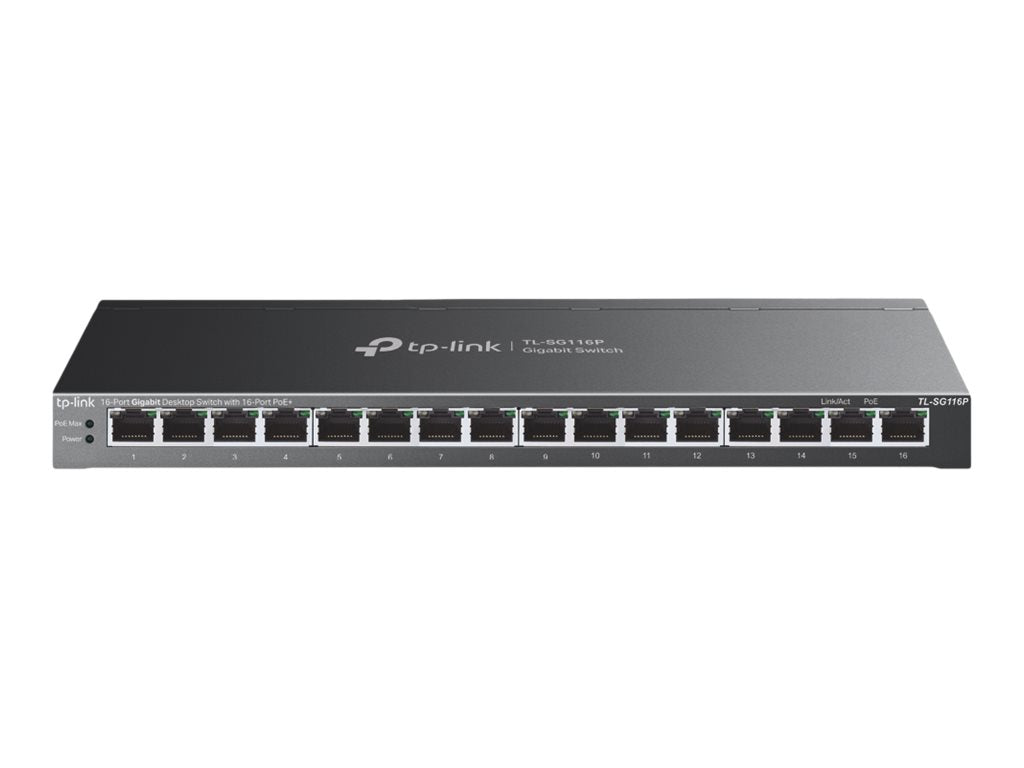 TP-LINK TL-SG116P Gigabit Desktop Switch Vorderansicht