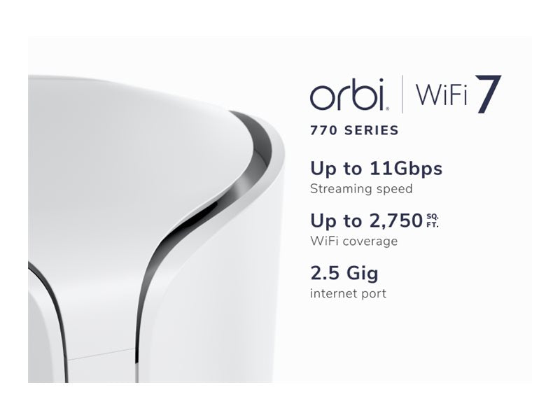 NETGEAR Orbi 7 TB WIFI 7 SATELLITE RBE770 Rückansicht