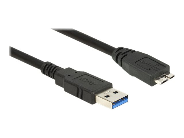 DELOCK Kabel USB 3.0 Typ-A Stecker > USB 3.0 Typ Micro-B Stecker 1,0 m schwarz - Vorderansicht