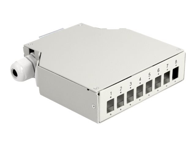 DELOCK LWL Verteilerbox grau Vorderansicht