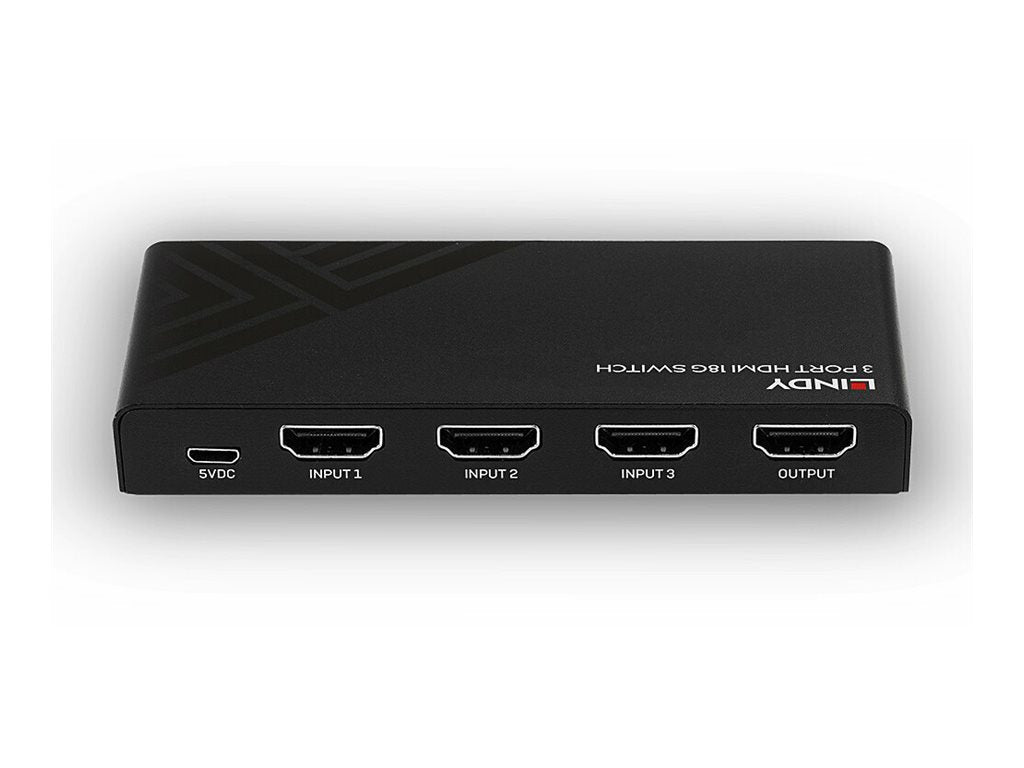 LINDY 3 Port HDMI 18G Switch - Anschlussansicht
