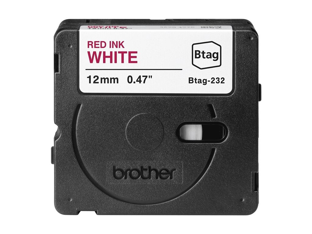BROTHER Ribbon BTAG232 12MM Red on White - Verpackung