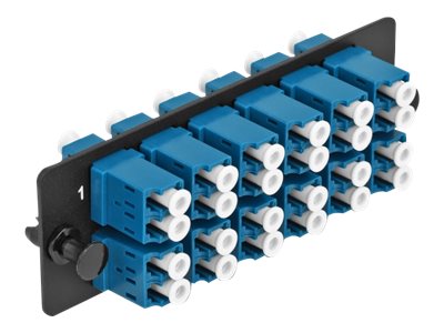 DELOCK LWL Adapter Panel LC Duplex UPC 12 Port blau - Vorderansicht